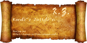 Kenéz Zoltán névjegykártya