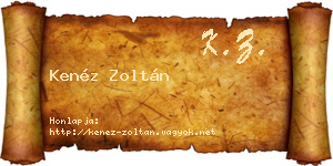 Kenéz Zoltán névjegykártya