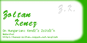 zoltan kenez business card